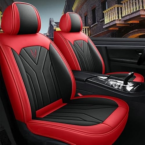 Chifeng Wasserdicht Autositzbezüge Komplettes Set, Universell Passend Für 95% SUVs Car,Comfortable Wear-Resistant Breathable Black (RED) von Chifeng