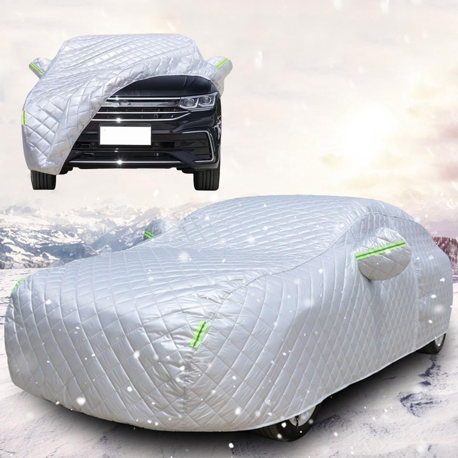 Dicke Autoplane Winter für 𝖠udi A4 𝖠vant(B7, 2005-2008) Autoabdeckung Hagelsichere,Tragbare Faltgarage Auto,Hagelschutzplane Auto Atmungsaktiv Custom Car Cover von Chihen