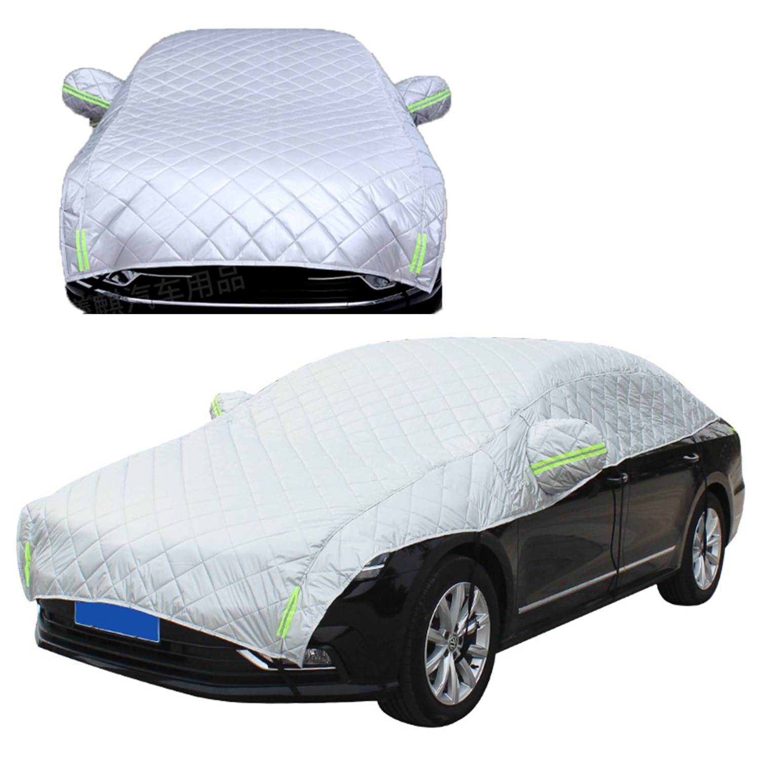 Dicke Halbgarage für Auto Winter für 𝖠udi A3 Cabrio 8P Outdoor Hagelschutzplane Auto Hagelschutz-Halbautoabdeckung,Kratzfest Hagel Beschützer Autoabdeckung(Color:Silber,Size:26) von Chihen