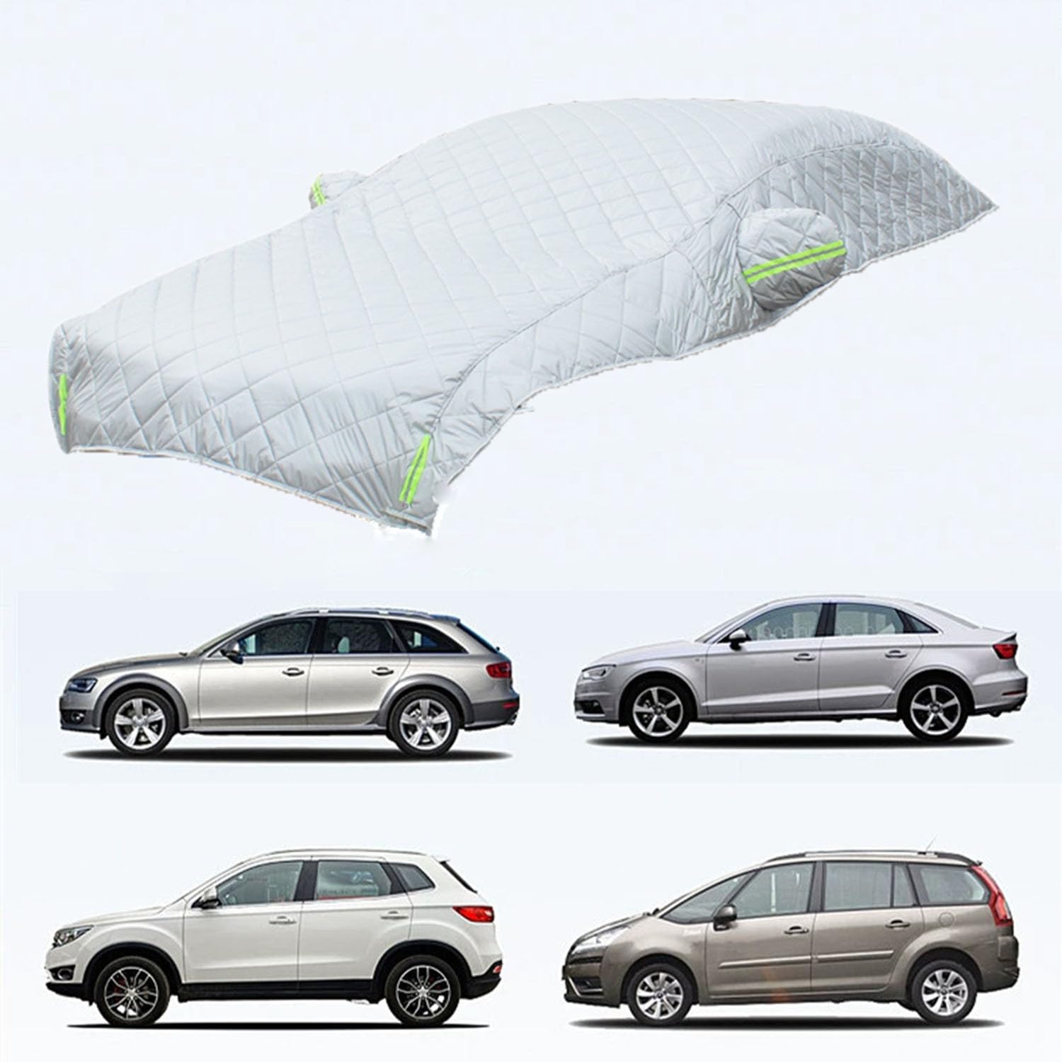 Hagelschutz-Autoabdeckung für 𝖥𝗂𝖺𝗍 𝖨dea 2003-2016 Hagelschutzplane Auto Hagelabdeckung,Verschleißem Hageldecke,Dicke Atmungsaktiv Custom Car Cover,mit Reflektierenden Streifen von Chihen