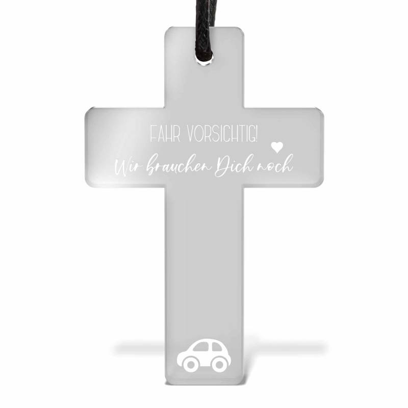 Personalisierter Spiegelanhänger Kreuz Auto Rückspiegel - Autoanhänger mit Wunsch Gravur für Innenspiegel - Dekoration Innenraum - Auto Anhänger Kreuz - Autodeko Religion Glaube Kreuzanhänger von Chrisck Design