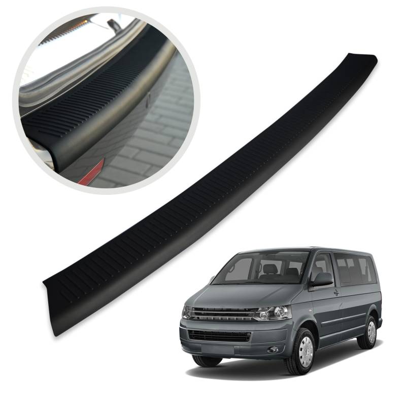 CHROMEMASTER Ladekantenschutz Kompatibel mit Volkswagen VW T5 Transporter 2003-2015 Caravelle/Multivan (Doppeltür und Luke); Kunststoff; Unsere Lackschutzleiste Sichert den Heckstoßfänger vor Kratzern von CHROMEMASTER