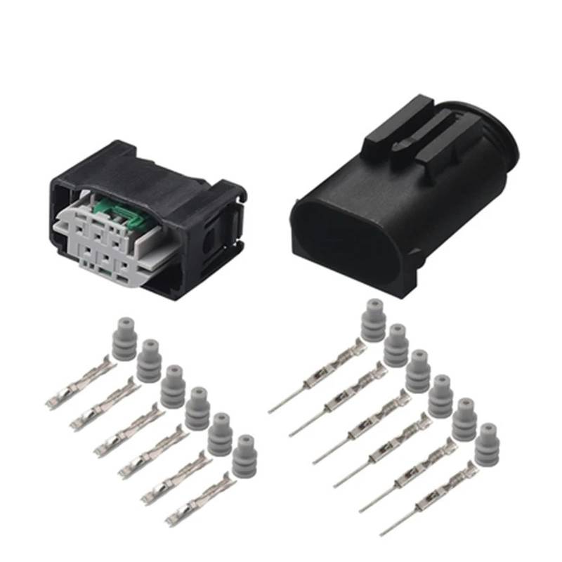 ChunLK 1/5/10/20/50/set 6-pin Pedal Schwarz Verdrahtung Stecker Buchse Männlichen Und Weiblichen Stecker 1-967616-1 1-967587-3(6p Female Male,10 Sets) von ChunLK