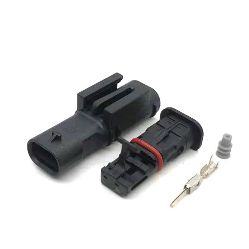 ChunLK 1/5/10/20/50 Sets 2 Pin for IP67 TE Ersatz Mcon Protec Cover Auto Schwarz Wasserdicht Männlich Weiblich Stecker 1718648-1(5 sets) von ChunLK