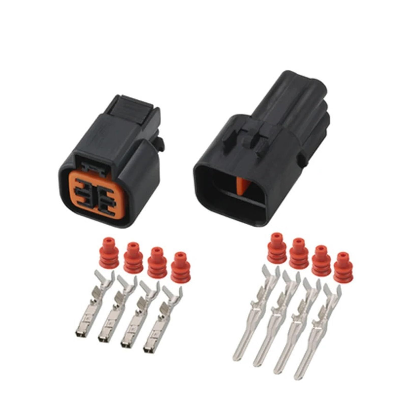 ChunLK 1/5/10/20/50 Sets 4 Pin KPB623-04620 PB625-04027 Elektrischer Kunststoffstecker Auto Wasserdichter Stecker mit Anschlussdichtung Gummi(4p Female Male,50 Sets) von ChunLK