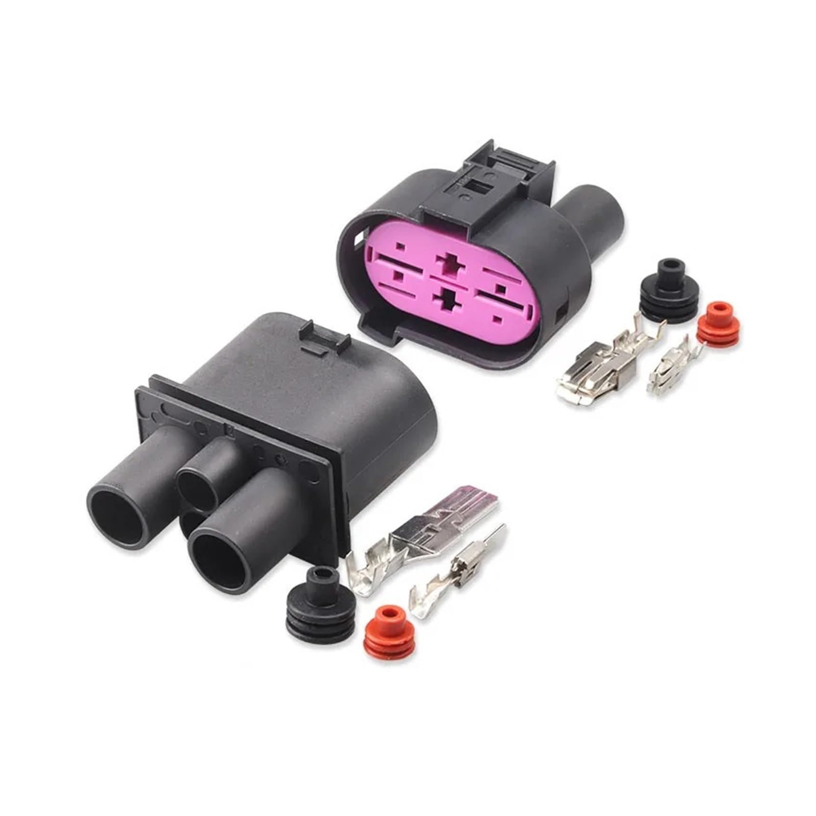 ChunLK 1/5/10 Sets 4 Pin Auto Fan Controller Schwarz Stecker Sauerstoff Sensor Kabelstecker wasserdichte Steckdose 1J0906234(4pfemale Male,1 Set) von ChunLK