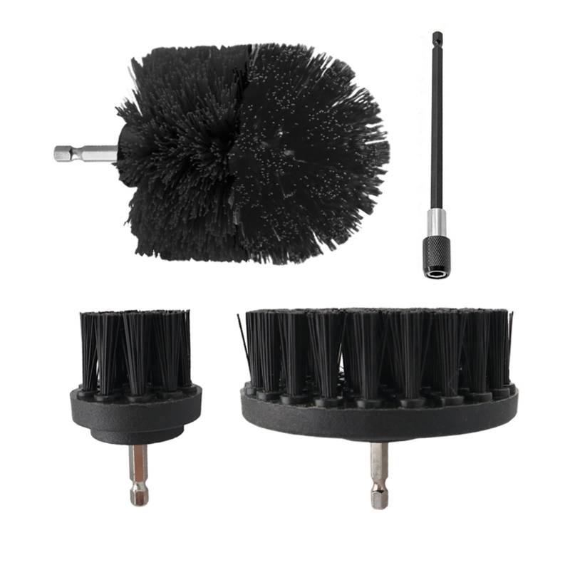 ChunLK 2/3,5/4/5 ''Bürstenaufsatz Set Power Scrubber Pinsel Auto Polierer Badezimmer Reinigungsset mit Extender Küchenreinigungswerkzeuge(3pcs and extand Rod) von ChunLK