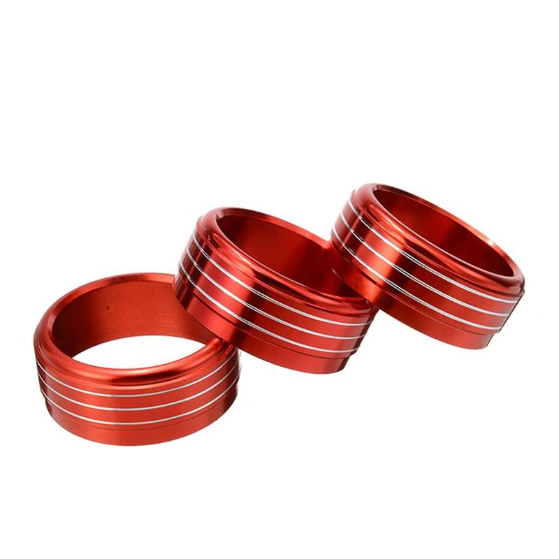 ChunLK 3 stücke Rot Aluminium AC Klima Control Knob Ring Abdeckungen Kompatibel Mit WRX STI Forester XV DIY Zubehör von ChunLK