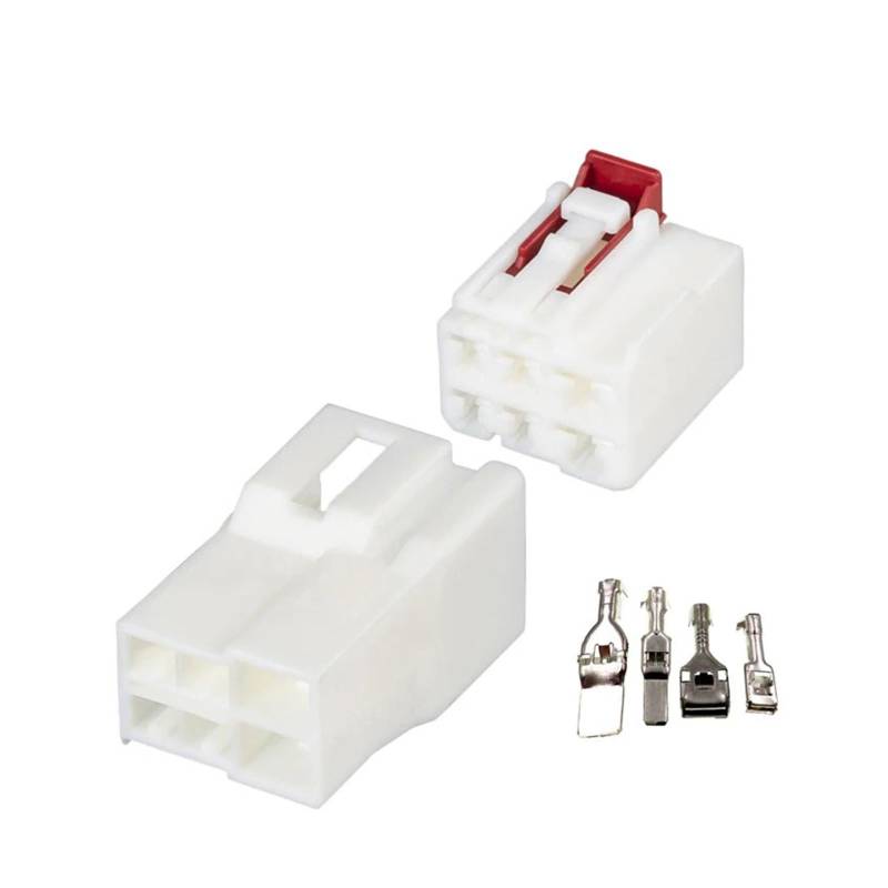 ChunLK 6 Pin Große Kleine Löcher Automotive Anschlüsse Weiß Verdrahtung Stecker for Zündung Schalter DJ7061-4,8-8-11/21(6p Female Male,1 Set) von ChunLK