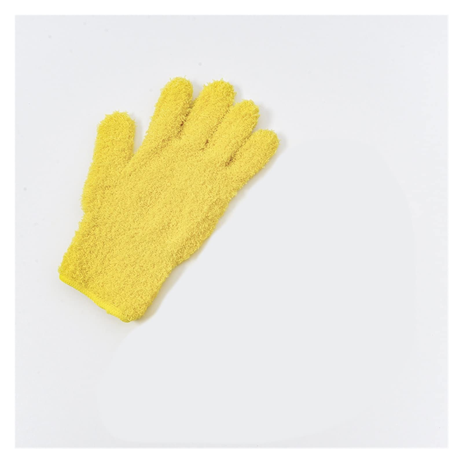 ChunLK Autowasch-Mikrofaser-Staubentfernungshandschuhe, Korallen-Fleece-Handschuhe, saubere Fünf-Finger-Hausarbeit, wasserabsorbierende Handschuhe for trockenes Haar(Yellow - 1pc) von ChunLK