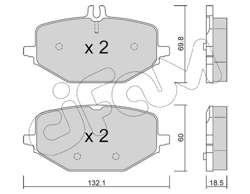 Bremsbelagsatz, Scheibenbremse Cifam 822-1274-0 von Cifam