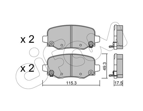 Bremsbelagsatz, Scheibenbremse Hinterachse Cifam 822-1002-0 von Cifam