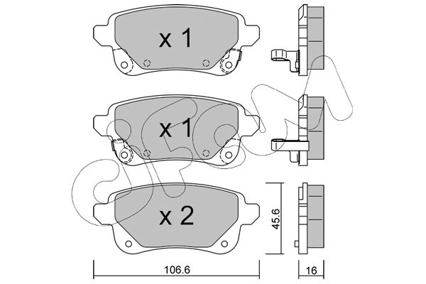 Bremsbelagsatz, Scheibenbremse Hinterachse Cifam 822-1112-1 von Cifam