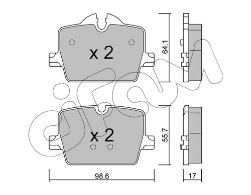 Bremsbelagsatz, Scheibenbremse Hinterachse Cifam 822-1265-0 von Cifam