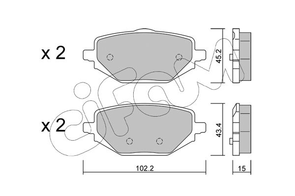 Bremsbelagsatz, Scheibenbremse Hinterachse Cifam 822-1324-0 von Cifam