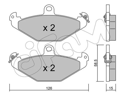 Bremsbelagsatz, Scheibenbremse Hinterachse Cifam 822-165-0 von Cifam