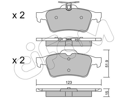 Bremsbelagsatz, Scheibenbremse Hinterachse Cifam 822-337-3 von Cifam