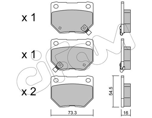 Bremsbelagsatz, Scheibenbremse Hinterachse Cifam 822-501-0 von Cifam