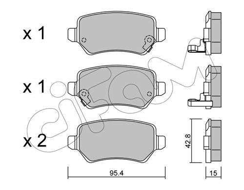 Bremsbelagsatz, Scheibenbremse Hinterachse Cifam 822-542-0 von Cifam