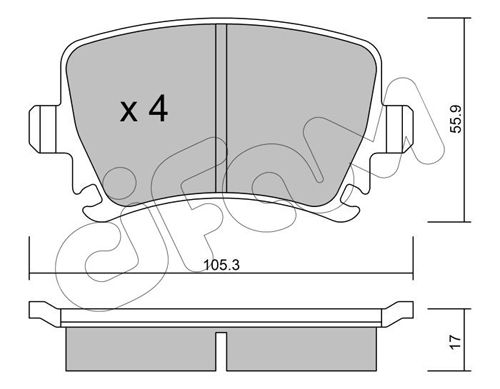 Bremsbelagsatz, Scheibenbremse Hinterachse Cifam 822-553-0 von Cifam