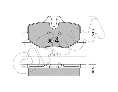 Bremsbelagsatz, Scheibenbremse Hinterachse Cifam 822-576-0 von Cifam