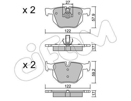 Bremsbelagsatz, Scheibenbremse Hinterachse Cifam 822-644-0 von Cifam