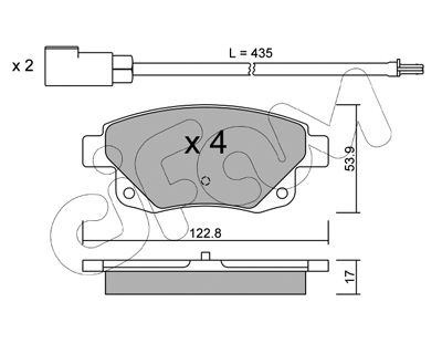 Bremsbelagsatz, Scheibenbremse Hinterachse Cifam 822-681-0 von Cifam