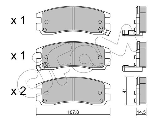 Bremsbelagsatz, Scheibenbremse Hinterachse Cifam 822-697-0 von Cifam