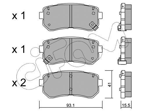 Bremsbelagsatz, Scheibenbremse Hinterachse Cifam 822-725-0 von Cifam