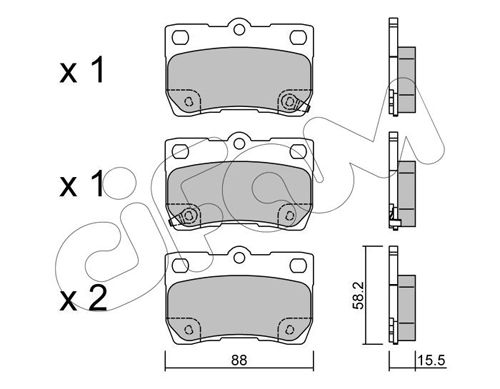 Bremsbelagsatz, Scheibenbremse Hinterachse Cifam 822-761-0 von Cifam