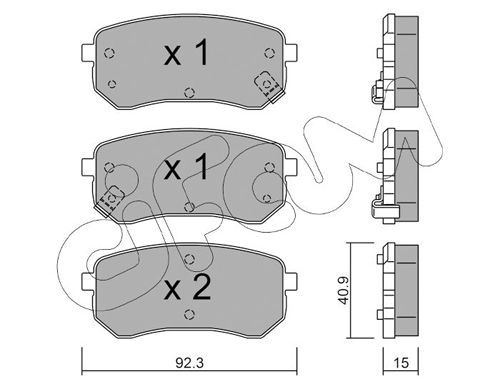 Bremsbelagsatz, Scheibenbremse Hinterachse Cifam 822-815-0 von Cifam