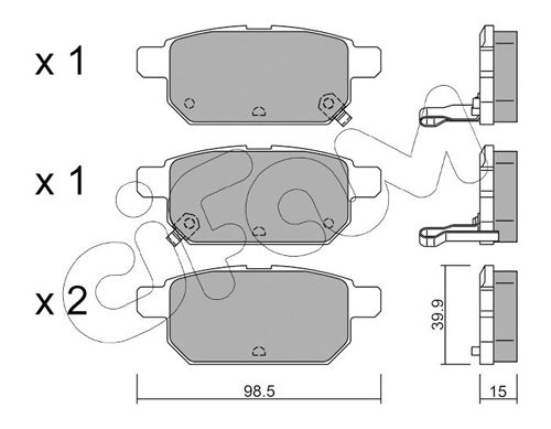 Bremsbelagsatz, Scheibenbremse Hinterachse Cifam 822-915-0 von Cifam