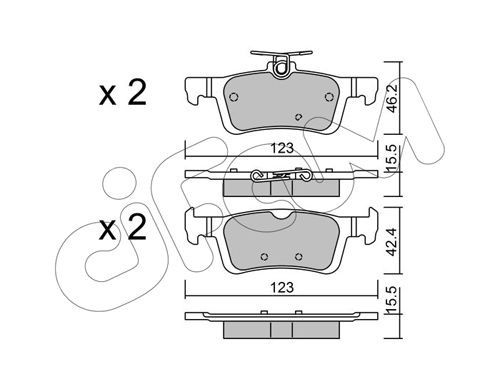 Bremsbelagsatz, Scheibenbremse Hinterachse Cifam 822-986-0 von Cifam