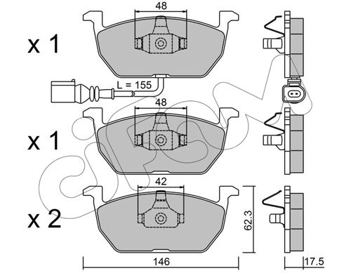 Bremsbelagsatz, Scheibenbremse Vorderachse Cifam 822-1028-0 von Cifam