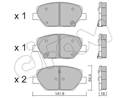 Bremsbelagsatz, Scheibenbremse Vorderachse Cifam 822-1178-0 von Cifam