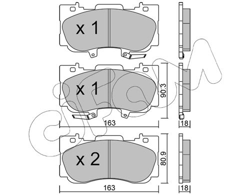 Bremsbelagsatz, Scheibenbremse Vorderachse Cifam 822-1183-0 von Cifam