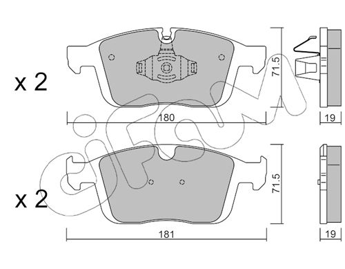 Bremsbelagsatz, Scheibenbremse Vorderachse Cifam 822-1188-0 von Cifam