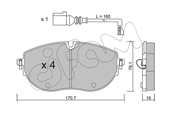 Bremsbelagsatz, Scheibenbremse Vorderachse Cifam 822-1322-0 von Cifam