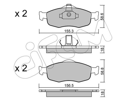 Bremsbelagsatz, Scheibenbremse Vorderachse Cifam 822-146-0 von Cifam