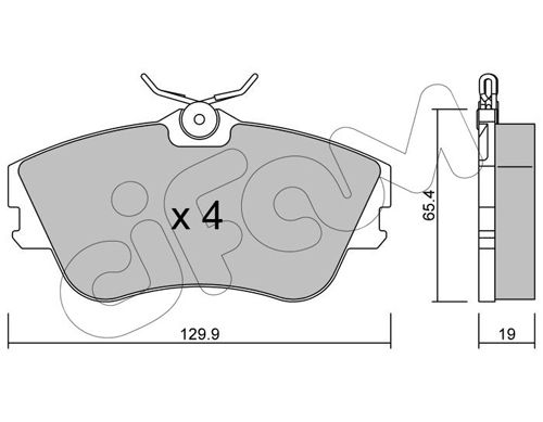 Bremsbelagsatz, Scheibenbremse Vorderachse Cifam 822-164-0 von Cifam