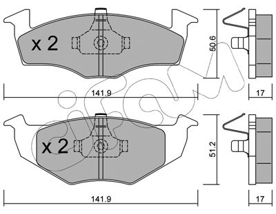 Bremsbelagsatz, Scheibenbremse Vorderachse Cifam 822-206-0 von Cifam