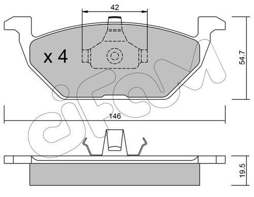 Bremsbelagsatz, Scheibenbremse Vorderachse Cifam 822-211-0 von Cifam