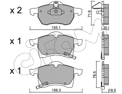 Bremsbelagsatz, Scheibenbremse Vorderachse Cifam 822-258-0 von Cifam