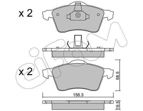 Bremsbelagsatz, Scheibenbremse Vorderachse Cifam 822-263-0 von Cifam