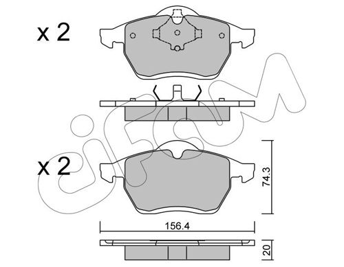 Bremsbelagsatz, Scheibenbremse Vorderachse Cifam 822-279-0 von Cifam