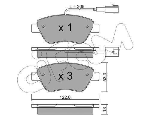 Bremsbelagsatz, Scheibenbremse Vorderachse Cifam 822-321-0 von Cifam