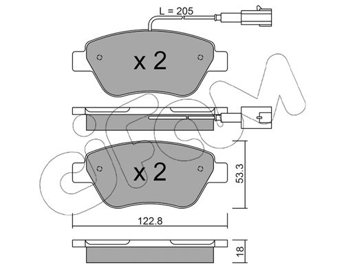 Bremsbelagsatz, Scheibenbremse Vorderachse Cifam 822-321-3 von Cifam