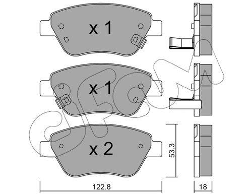 Bremsbelagsatz, Scheibenbremse Vorderachse Cifam 822-321-4 von Cifam