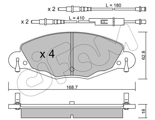 Bremsbelagsatz, Scheibenbremse Vorderachse Cifam 822-332-0 von Cifam