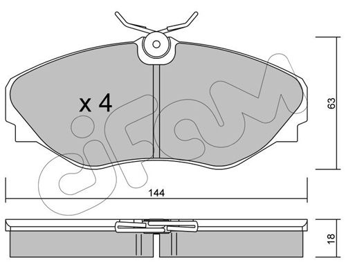 Bremsbelagsatz, Scheibenbremse Vorderachse Cifam 822-338-0 von Cifam